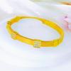 Pulseira Antiga com Fecho Banhado a Ouro, Mesmo Estilo das Lojas de Ouro, Sensação de Luxo Leve de Alta Qualidade, Pulseira Escovada Cravejada com Diamantes, Cor Duradoura