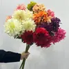 Flores Artificiales para Boda, 3 Flores Grandes de Dalia, Orquídeas Moradas, Crisantemos, Decoración de Arreglo Floral para Pasillo de Salón de Bodas de Hotel, Ramo