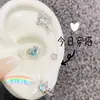 Uñas para Hélix en Forma de Corazón Saturno Gota de Agua Acero de Titanio Uñas para Hélix Temperamento de Lujo Ligero Pendientes de Circonita Explosivos Pendientes para Mujer