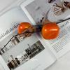 Fruta Romã Simulada Caqui Cabeça Única Dupla Romã Simulada Caqui Lanche de Ano Novo Flor DIY Balde de Bênção para Casa Lote de Flores Artificiais