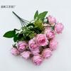 Simulação de rosas de várias cabeças, flor de simulação de rosas de pérolas, estilo nórdico romântico, flor falsa, decoração de sala de estar, comércio exterior transfronteiriço