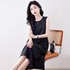 Foto Real de Vestido Negro Clásico Pequeño, Vestido sin Mangas de Triacetato Estilo Retro Hecho a Mano, Vestido Negro Pequeño Hepburn de Verano para Mujer
