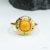 Anillo de Ámbar Natural Guan Yu Anillo de Cera de Abeja Antigua Color Miel Completo Vintage Venta al por Mayor de Fábrica Dropshipping S3081505