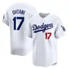 Uniforme de Baseball da MLB Los Angeles Dodgers Dodgers Ohtani 17 # Ohtani Shohei Jersey de Baseball Bordado