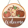 Retro Americano Cosecha Otoño Bienvenida Logo Pintura en Madera Colgante de Pared Placa Decorativa para Puerta Interior y Exterior