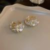 Pendientes de Borla de Perla de Flor de Aguja de Plata Moda Ins Pendientes de Botón de Gama Alta Nicho Simples Combinables al por Mayor para Mujer