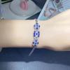 Pulsera de zafiro natural con incrustaciones de plata 925, joyería de tesoro de color directo de fábrica, piedra principal de 3 x 3 mm, simple y generosa