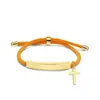 Pulsera Personalizada Publicidad Transfronteriza Logo Personalizado Multicolor Cruz Regalo Navideño Pulsera Trenzada Grabada de Acero de Titanio
