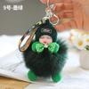 Colgante de muñeco de peluche de zorro real con ojos cerrados, bolsa de seguridad antipérdida, llavero, regalo pequeño de descompresión DIY