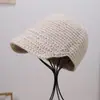 2025 Novo Chapéu de Lã Simples de Cor Pura Confortável e Quente Chapéu de Tricô Desenhado à Mão Casual Versátil Elegante Chapéu de Lã