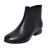 Nuevas botas cortas de algodón para mujer para otoño e invierno 2026, forradas de felpa, zapatos de madre, planas, piel suave, suela blanda, versátiles botas Martin para mujer