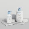 Material de Embalaje Personalizado para Set de Cuidado Infantil Botella de Loción de PET Blanca Redonda de Hombro y Fondo Redondo Botella Vacía 150/300ml
