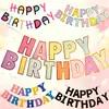 Letra de Fiesta Estampado en Caliente Cola de Sirena Banner Feliz Cumpleaños Decoración Sorpresa de Cumpleaños Suministros para Fiestas Bandera de Tirar de Unicornio