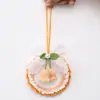 Chaveiro de carro de lírio-do-vale trançado, pingente de bolsa, ornamento criativo feito à mão em crochê, guirlanda tricotada em fio