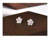 Pendientes de botón de flor de cerezo de plata S999 para mujer, estilo Corea del Sur, elegantes y con personalidad fresca, pendientes de gancho con diamantes incrustados, pendientes de flores para piercing de oreja, lote