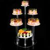 Soporte Acrílico Redondo de Varios Niveles Personalizado para Pastel de Cumpleaños, Soporte de Exhibición, Soporte para Snacks, Pastelería, Postres