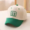 Gorra de béisbol para bebé letra M gorro nuevo para bebé gorro bordado para bebé gorro para bebé gorra de béisbol patrón de dibujos animados