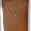 Moda Europeia e Americana Retrô Colar de Aço Inoxidável Ouro 18K Turquesa Azul Estrela de Oito Pontas Colar de Corrente Colar Popular Feminino