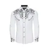2026 Nova Camisa Masculina Transfronteiriça Moda Americana Estilo Western Padrão Solta Manga Longa com Estampa