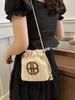 Bolso Tejido de Paja Bolso Tejido Nueva Moda Verano 2024 Todo Combinable Hombro Playa Bolso Popular de Vacaciones Bolso Cruzado Tipo Cubo