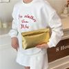 Bolso de Mano Versátil Casual para Mujer 2025 Nuevo Estilo Coreano Personalizado Tejido con Patrón en Relieve Plegable Bolso tipo Sobre Diario para Mujer