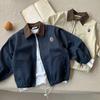Abrigo de Manga Larga para Niños 2025 Primavera y Otoño Chaqueta de Solapa para Niños Chaqueta de Ropa de Trabajo para Niños Pequeños y Medianos Ropa para Niños