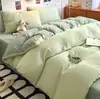 Conjunto de cama de quatro peças estilo ins cream todo em algodão cor sólida simples estilo japonês lençol de algodão puro duas cores capa de edredom dormitório conjunto de três peças 4