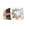 Anillo de diamantes clásico de alto carbono y alta simulación para hombre, imitación de moissanita chapado en oro, dominante, anillo de boda al por mayor