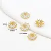 Chapado en Cobre Oro Real 18K Doble Cara Tori Micro Zircón Loto Cuentas Joyería Pulsera DIY Hecho a Mano Accesorios C45