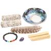 Suministro de Fábrica Fuente Salvia Blanca Amazonas Perú Madera Sagrada Pulsera Colorida Concha de Abulón de Nueva Zelanda Set