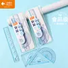 Xiaoyuer Juego de Cuatro Piezas de Regla Suave con Agujeros para Dibujo Estudiante Aprendizaje Juego de Reglas de 20 cm Regla Suave Flexible Venta al por Mayor