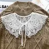 Hombro de Nube Brillante Mujer Tono Vibrante Mismo Estilo Traje Chino Cinturón de Encaje Cuello Falso Todo Fila Cuello Hueco Accesorios de Niña Chal Pequeño