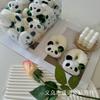 Boneca de pelúcia de desenho animado com enchimento de algodão corda de cabelo de boneca sanrio coelho rabanete panda sapo urso morango grande anel de cabelo
