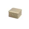 Caja de Joyería de Cuero PU con Esquinas Redondeadas y Interior de Terciopelo para Anillos, Colgantes, Pulseras, Caja de Empaque, Caja para Insignias, Caja de Regalo con Tapa abatible