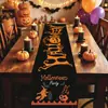 Novo caminho de mesa de Halloween transfronteiriço suporta designs personalizados, tecido com tema de fantasma para decoração de mesa com atmosfera festiva