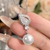 Huayoumei Joias Colar de Pérolas Pérola Branca Australiana Cinza Platina Pérola do Mar do Sul Moda Vintage Feminina Versátil Atacado