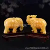 Enfeite de Elefante de Jade Bege Natural para Sala de Estar, Atraindo Riqueza, Protegendo o Lar, Absorvendo Fortuna e Preservando Riqueza; Também Adequado para Decoração de Mesa de Escritório