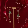 Pendientes de Navidad "Jingle Bells", Lindos Pendientes de Campana Roja, Pinzas para Cartílago de la Oreja, Pendientes y Pinzas para Orejas Atmosféricos