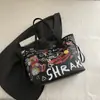 Bolsa de Hombro tipo Tote con Dibujos Animados Impresos, Gran Capacidad, Estilo Graffiti, para Mujer, Novedad 2025, para la Escuela, Viajes Diarios, Linda, a la Moda