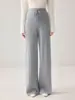 Pantalones de Cachemir de Cintura Alta Pierna Recta para Mujer Gruesos Sueltos de Pierna Ancha Casual Adelgazantes de Temperamento Versátiles Tejidos