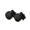 Pendientes redondos populares transfronterizos, ear cuffs de barra, tachuelas cuadradas, ear cuffs de acero inoxidable para hombre, pendientes de piercing negros