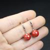 Aretes de cuentas redondas de arena dorada púrpura cinabrio de plata esterlina 925 de alto contenido, aretes imperiales de arena para mujer, aretes suministro mayorista en vivo