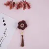 Material hecho a mano tejido flor borla accesorios para cabello largo aretes pinza para el cabello accesorios al por mayor flor de lana DIY