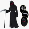 Cosplay Transfronteiriço de Halloween Foice do Ceifador Olhos Vermelhos Iluminados Fantasia Festival dos Fantasmas Estilo Europeu e Americano Fantasia de Performance Infantil