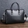 Bolsa para Hombre, Maletín de Negocios de Gran Capacidad, Nueva Bolsa para Computadora con Patrón de Panza de Cocodrilo, Bolso de Mano para Hombre, Patrón de Cocodrilo Estilo Fábrica