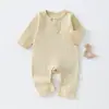 Mameluco de algodón puro para bebé, colección primavera y otoño, mameluco sin costuras de manga larga, mameluco de algodón 95% para recién nacido, pijama de capa base unisex para bebé