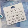 Conjunto de Brincos Moderno Simples Pequeno Exquisito Estilo Ins Fofo Doce Elegante Brincos Versáteis para Roupas de Trabalho