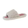 Chinelos de pelúcia com sola grossa, estilo fada doce, chinelos peludos femininos de sola macia para interior, adequados para uso externo e em casa, chinelos de algodão estilo ins
