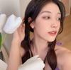 Pendientes de plata S925 con forma de conejo y zanahoria de Corea del Sur, bonitos y pequeños, asimétricos y frescos.