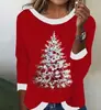 Moletom de Natal Europeu Masculino Gola Redonda Estampa 3D Rena Boneco de Neve Manga Longa Pulôver Outono Inverno Nova Blusa